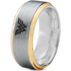 *COI Titanium Gold Tone Silver Wonder Women Ring-3233