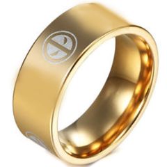 COI Gold Tone Tungsten Carbide Dead Pool Flat Ring - TG3261