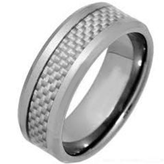 COI Titanium Beveled Edges Ring With Carbon Fiber-3520
