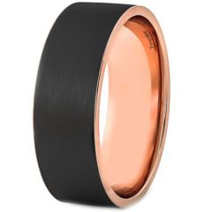 COI Titanium Black Rose Pipe Cut Flat Ring-3533