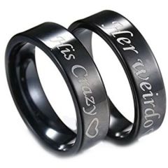 COI Black Titanium His Crazy Her Weirdo Ring-3548