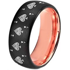 COI Tungsten Carbide Black Rose Ace of Spades Ring-TG4166