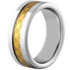 COI Titanium Beveled Edges Ring With Carbon Fiber-4105