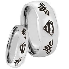 **COI Titanium Super Man & Wonder Women Ring-4655