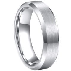 *COI Titanium Polished Shiny Matt Beveled Edges Ring-2775