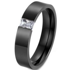 *COI Black Titanium Solitaire Ring With Cubic Zirconia-5561