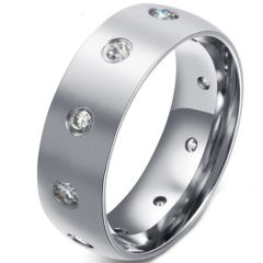 *COI Titanium Dome Court Ring With Cubic Zirconia-5565