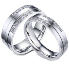COI Titanium Ring With Cubic Zirconia-5637