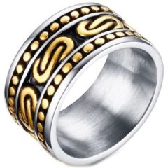 COI Titanium Black Gold Tone Ring-5716