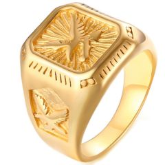 COI Gold Tone Titanium Eagle Ring-5722
