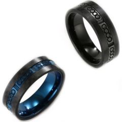 COI Titanium Black/Black Blue Ring With Carbon Fiber-5801