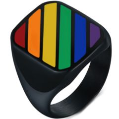 COI Black Titanium Rainbow Color Ring-5843