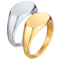 COI Titanium Gold Tone/Silver Signet Ring-5848