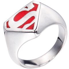 *COI Titanium Red Silver Super Man Ring-6026