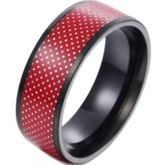 *COI Titanium Black Red Dome Court Ring-6843