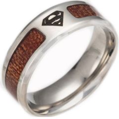 *COI Titanium Super Man Ring With Wood-6859