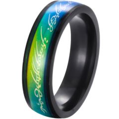**COI Black Titanium Rainbow Color Lord The Rings Ring Power-6986BB
