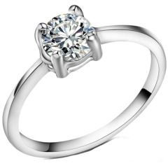 **COI Titanium Solitaire Ring With Cubic Zirconia-7014BB