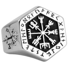 **COI Titanium Snowflake Signet Ring-7083CC