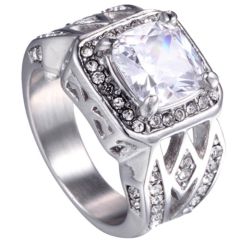 **COI Titanium Ring With Cubic Zirconia-7202AA