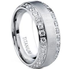 **COI Titanium Ring With Cubic Zirconia-7258BB
