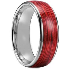 **COI Titanium Dome Court Ring With Red Wood-7265BB