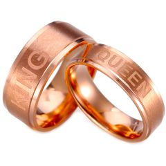 **COI Rose Titanium King Queen Step Edges Ring-7306BB