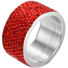 **COI Titanium Ring With Black/Red/Blue/White Cubic Zirconia-7350AA