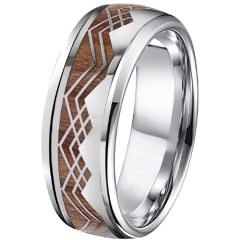 **COI Titanium Ring With Wood-7468AA