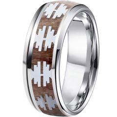 **COI Titanium Ring With Wood-7477AA