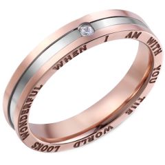 **COI Titanium Rose Silver Ring With Cubic Zirconia-7514AA