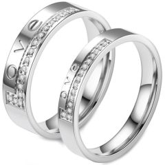 **COI Titanium Love Ring With Cubic Zirconia-7538AA