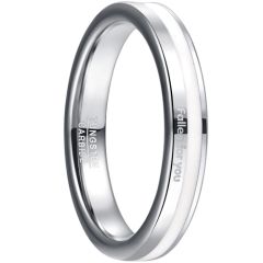 **COI Tungsten Carbide Fallen For You Ring With White Ceramic-7800BB