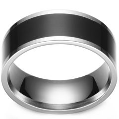 **COI Titanium Black Silver NFC Smart Ring-8171