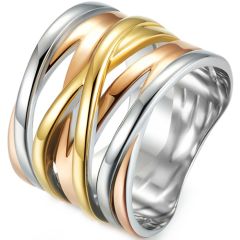 **COI Titanium Rose Gold Tone Silver Ring-8209