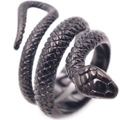 **COI Titanium Gold Tone/Black/Silver Snake Ring-8252