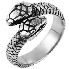 **COI Titanium Gold Tone/Silver Snake Ring-8263