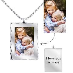 **COI Titanium Tag Pendant With Custom Photo Engraving-8349