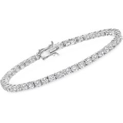 COI Titanium Gold Tone/Silver Cubic Zirconia Tennis Bracelet With Steel Clasp(Length: 9.06 inches)-8487