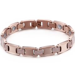 COI Rose Tungsten Carbide Cubic Zirconia Bracelet With Steel Clasp(Length: 8.26 inches)-8493