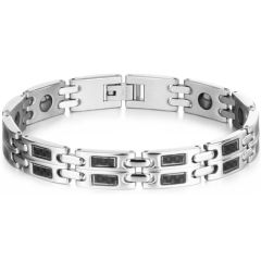 COI Titanium Carbon Fiber Bracelet With Steel Clasp(Length: 8.5 inches)-8502