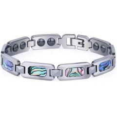 COI Titanium Abalone Shell Bracelet With Steel Clasp(Length: 8.46 inches)-8510