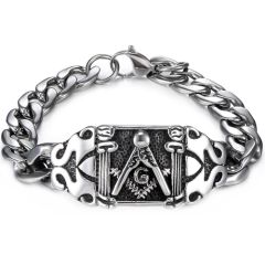 COI Titanium Masonic Bracelet With Steel Clasp(Length: 8.26 inches)-8516