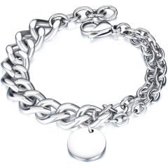 COI Titanium Bracelet With Steel Clasp(Length: 8.17 inches)-8519