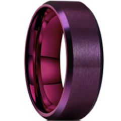 **COI Titanium Purple Red Beveled Edges Ring-8551