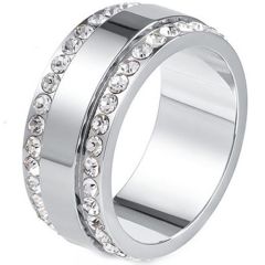 **COI Titanium Ring With Cubic Zirconia-8599