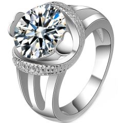 **COI Titanium Solitaire Ring With Cubic Zirconia-8607