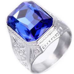 **COI Titanium Ring With Blue/Black/Red/White/Yellow Cubic Zirconia-8610
