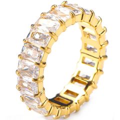 **COI Titanium Gold Tone/Silver Eternity Ring With Cubic Zirconia-8735