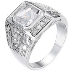 **COI Titanium Ring With Cubic Zirconia-8745